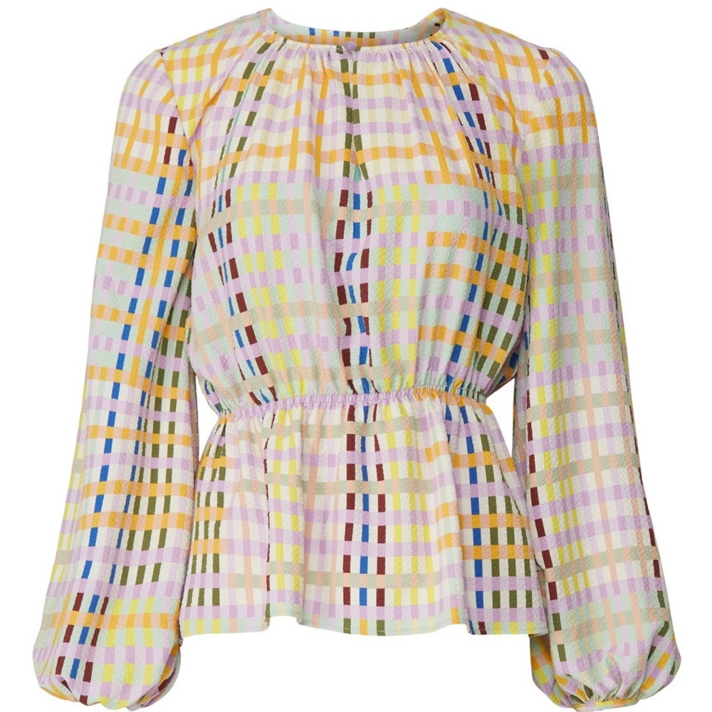 STINE GOYA Karin Plaid Top